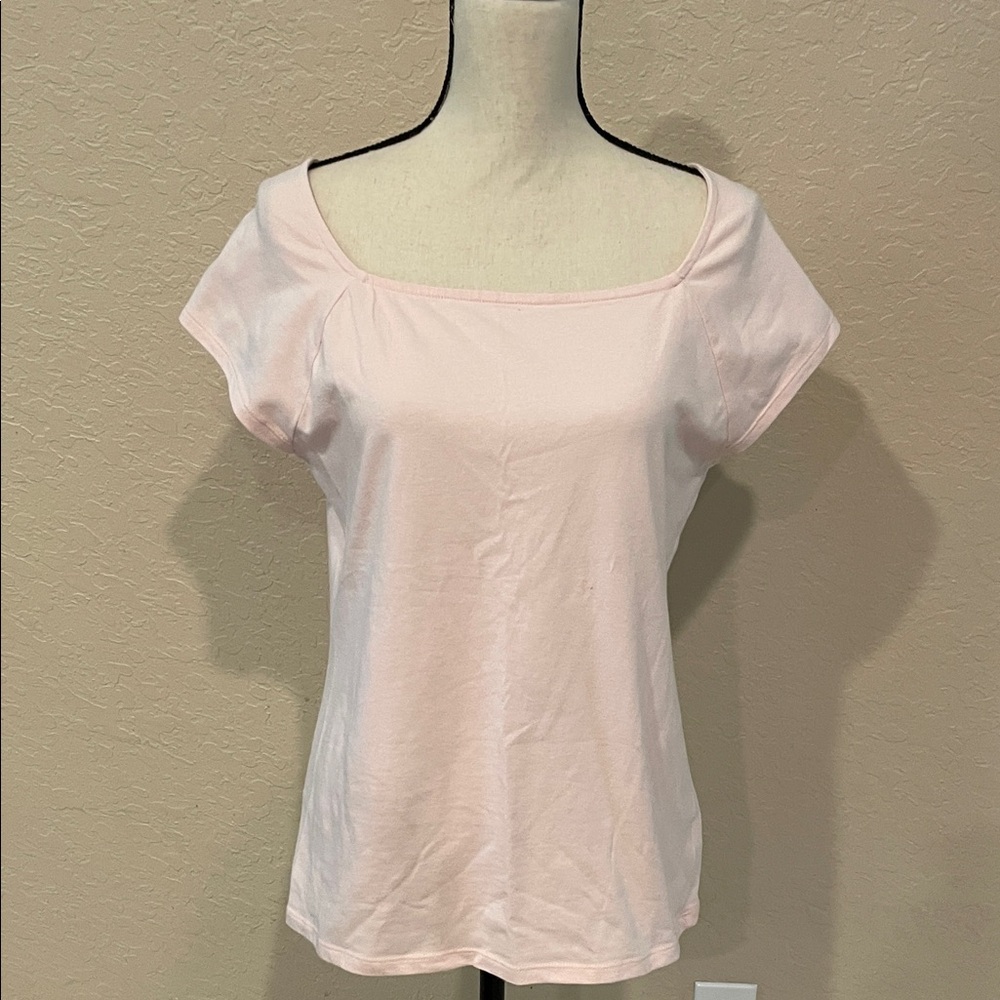 GAP Light Pink Square Neck Short Sleeve Top